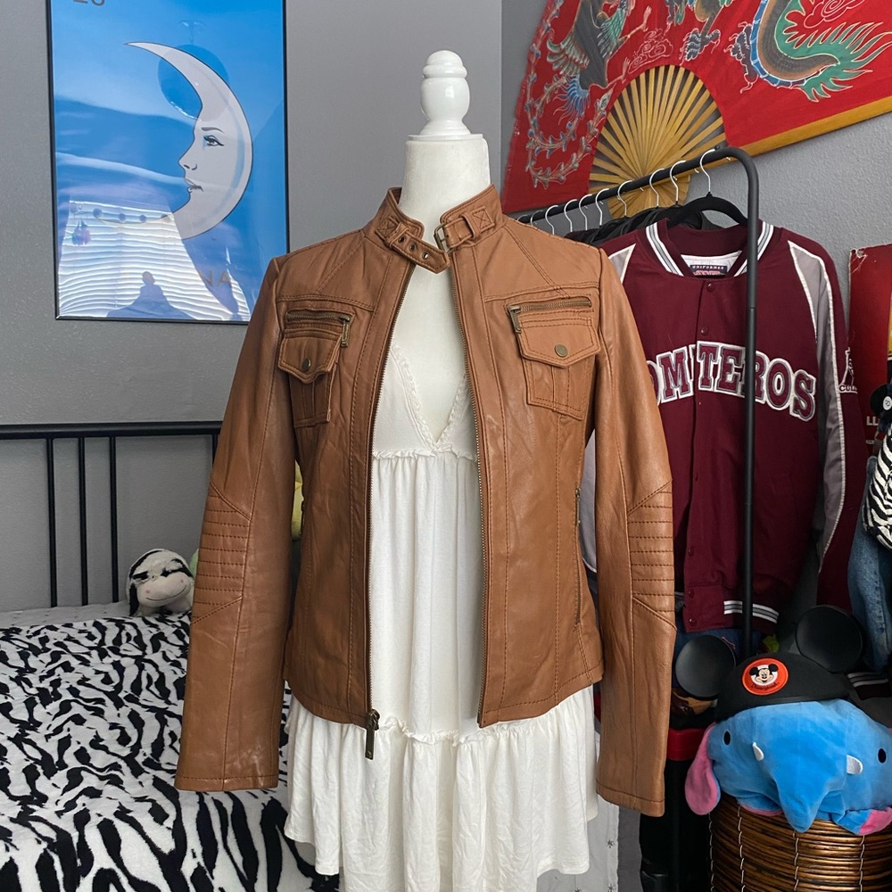 Michael Kors Leather Moto Jacket